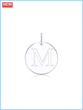 Sterling Silver Mini Initial Disc Round Charm Pendant Jewelry